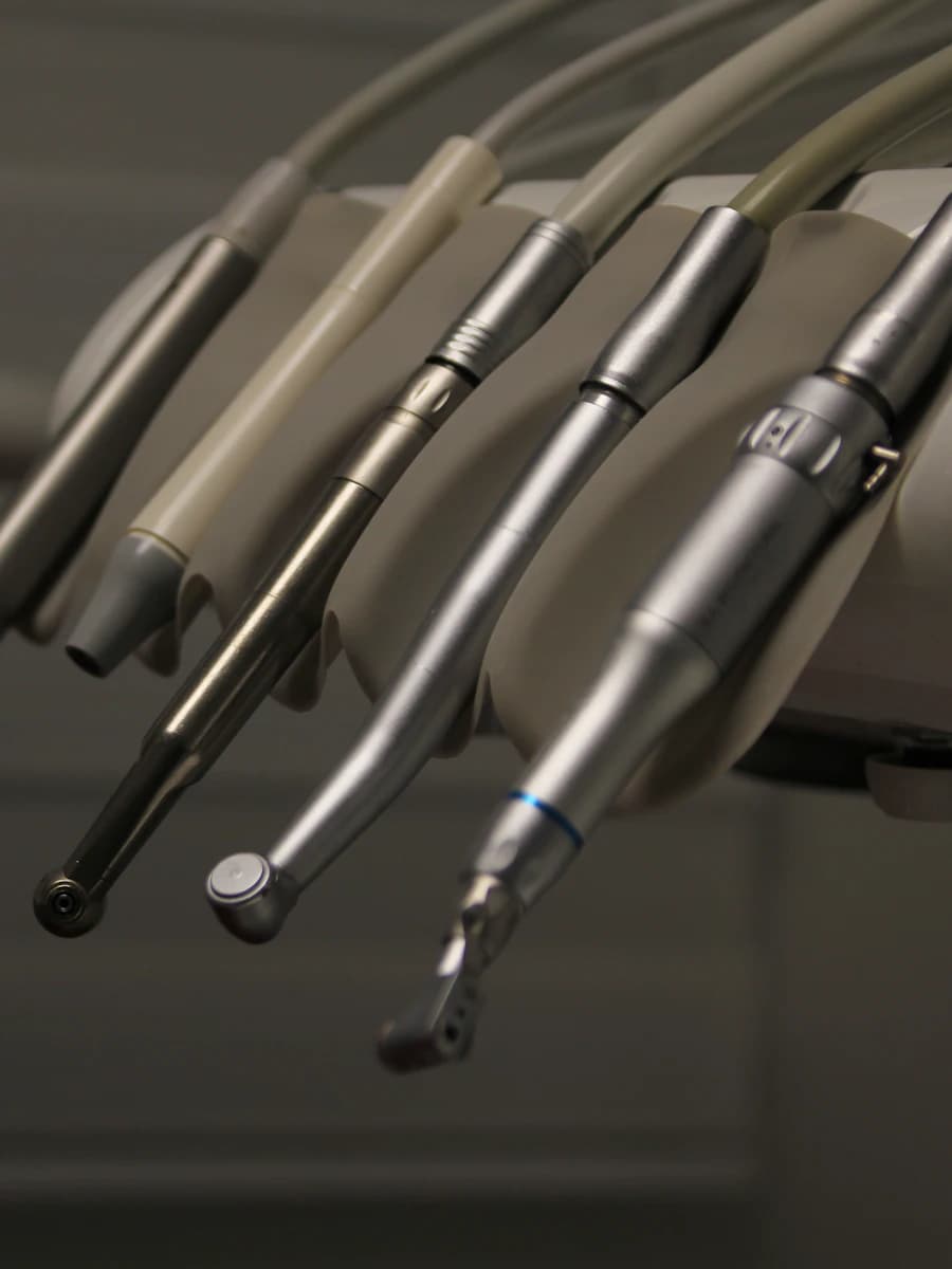 Precision dental instruments arranged on a clinic tray